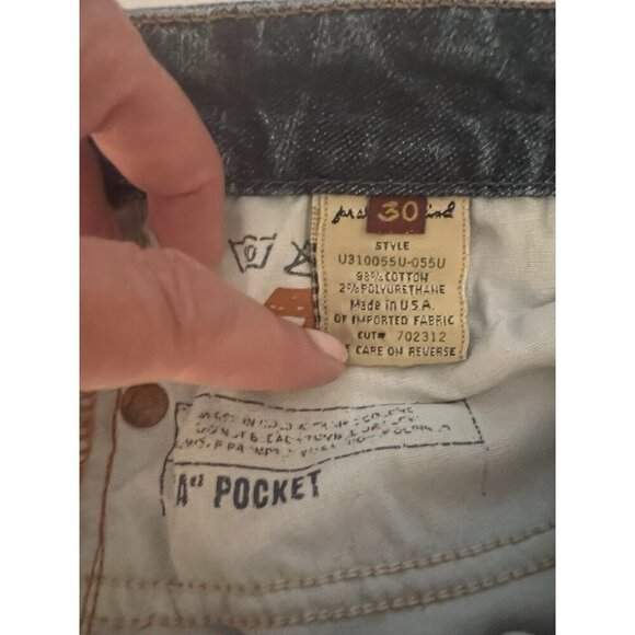 Vintage Y2K 7 for all Mankind denim slit mini skirt sz 30 stretch Retro Indie - Picture 8 of 8